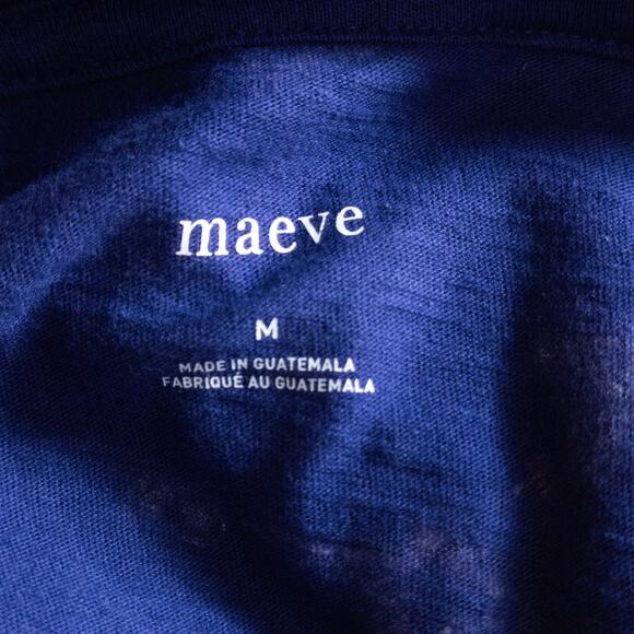 Maeve Caitlin Boxy Tee Cotton Key Print Blue Size M Playful Modern Casual - Picture 4 of 6